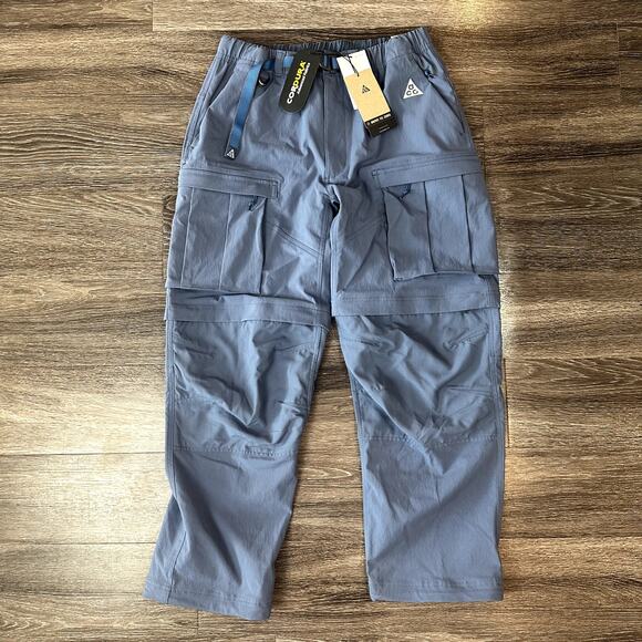 Nike ACG Men's Medium Smith Summit Cargo Pants Shorts 2 in 1 Convertible Blue - Picture 1 of 5